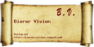 Bierer Vivien névjegykártya